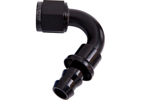 Aeroflow AF404-06BLK 120 Deg Push Lock End -6AN Black No