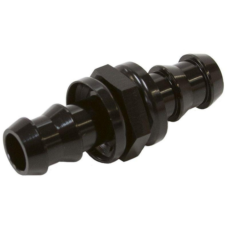 Aeroflow AF410-08BLK -8 Push Lock Barb Joiner Black 1/2"