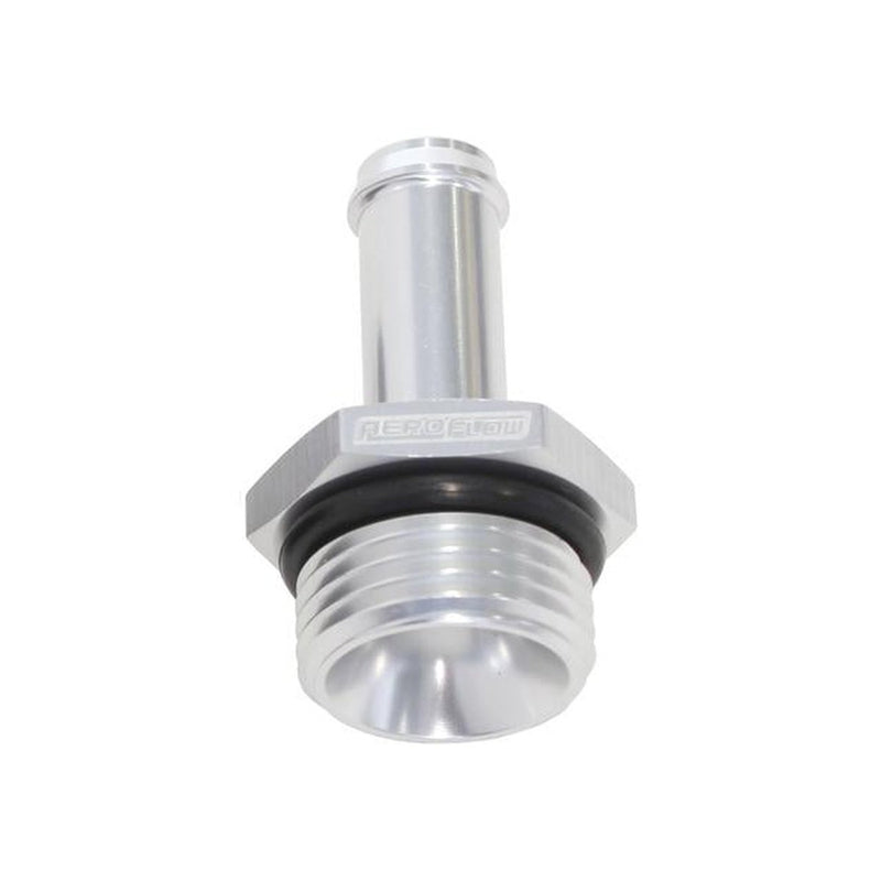 Aeroflow AF414-12-06S -12ORB To 3/8" Push On Barb Silver