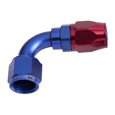 Aeroflow AF503-08 Alloy 90 Deg Hose End -8AN Blue Cutter
