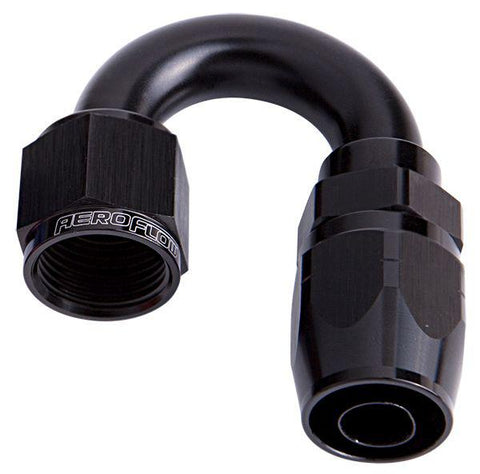 Aeroflow AF506-12BLK Alloy 180 Deg Hose End -12AN Black