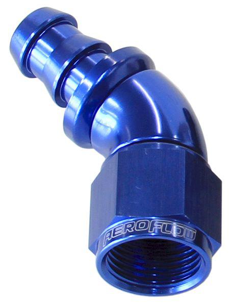 Aeroflow AF512-06 -6AN 45 Blue Full Flow Push Lock