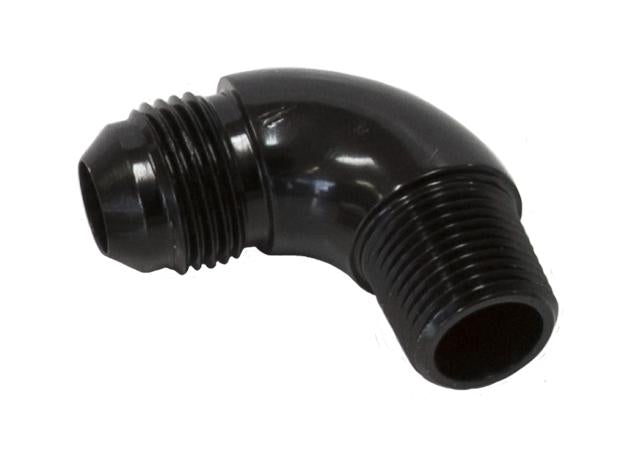 Aeroflow AF522-10-12BLK 90 Deg 3/4" To -10AN Full Flow