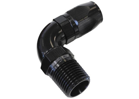 Aeroflow AF529-12-08BLK Male 1/2 NPT 90 Deg To -12AN Hose