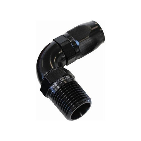 Aeroflow AF529-12-12BLK Male 3/4 NPT 90 Deg To -12AN Hose
