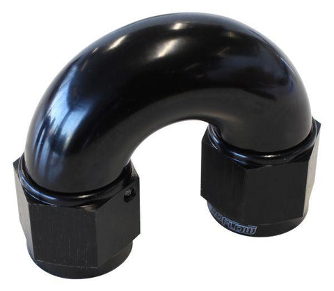 Aeroflow AF536-08BLK -8AN 180 Deg Swivel Coupler Black