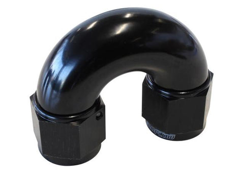 Aeroflow AF536-10BLK -10AN 180 Deg Swivel Coupler Black