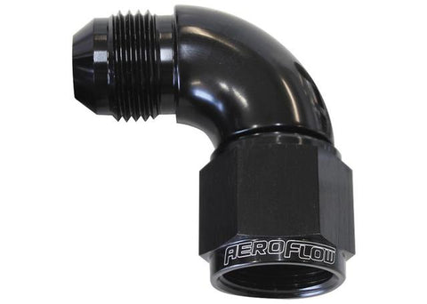 Aeroflow AF543-06BLK 90 Deg Female - Male -6AN Black Full