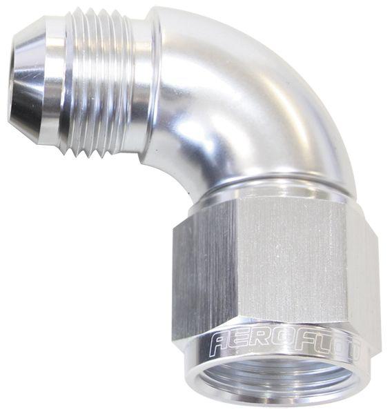 Aeroflow AF543-10S 90 Deg Female - Male -10AN Silver Full