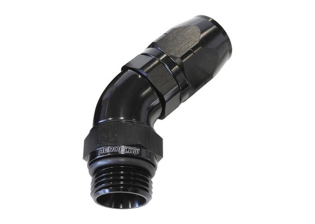 Aeroflow AF544-10-08BLK Male Hose End -8 ORB To 10 Hose