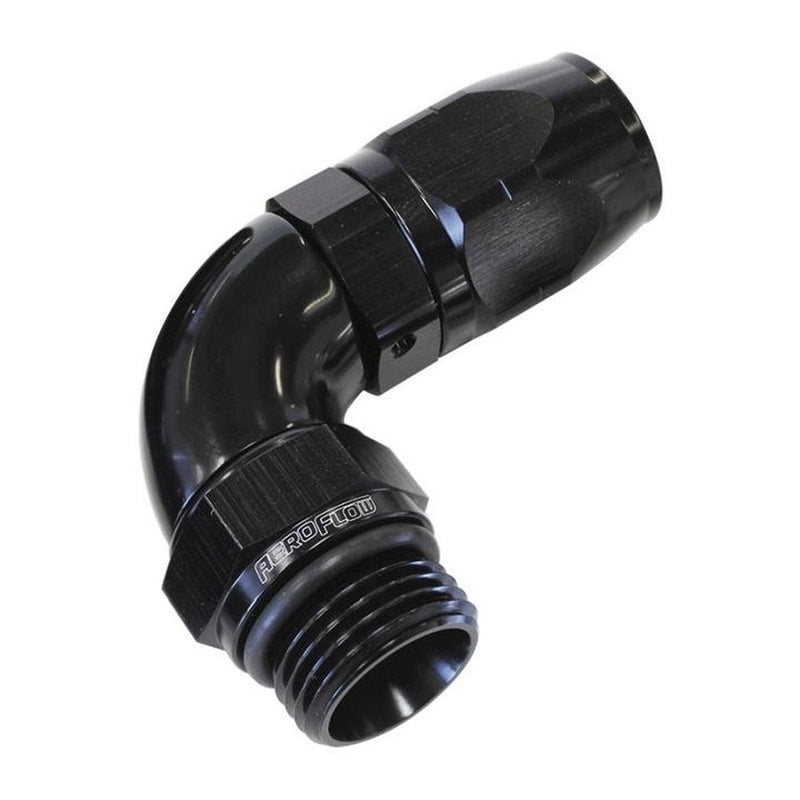Aeroflow AF549-08-08BLK Male Hose End -8 ORB To -8 Hose