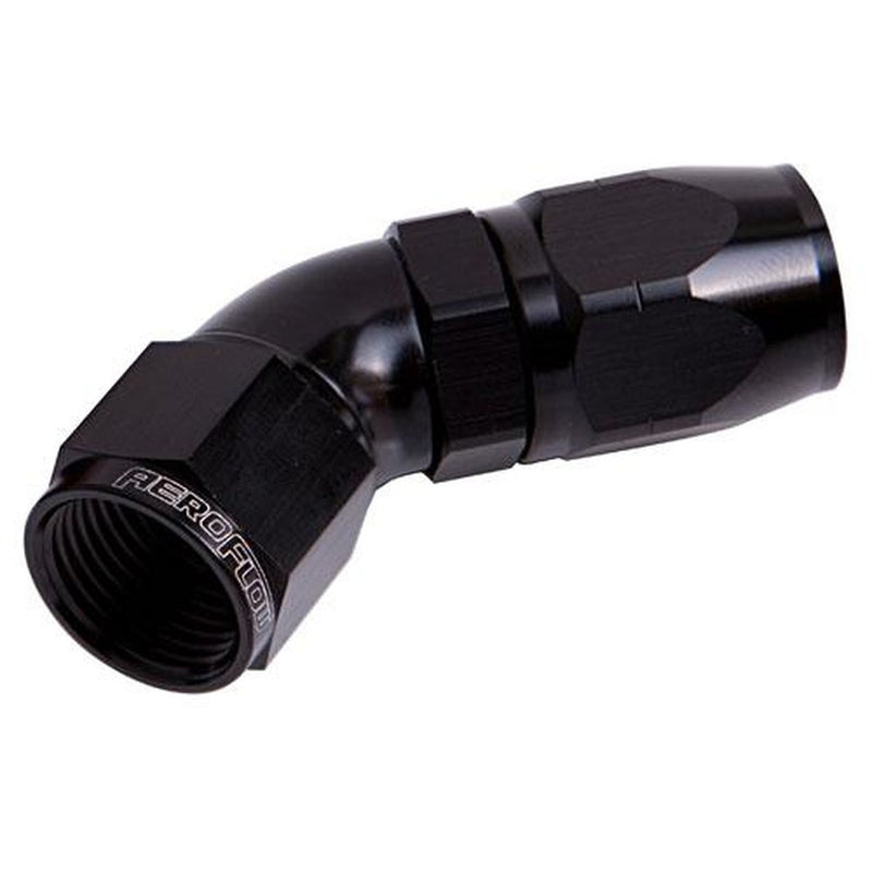 Aeroflow AF552-04BLK Alloy 45 Deg Hose End -4AN Black
