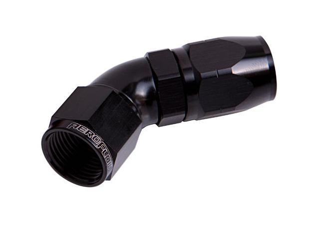 Aeroflow AF552-08-10BLK Stepped 45 Deg Hose End -8 Hose