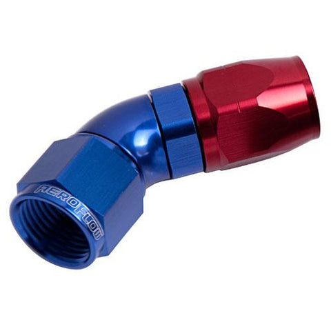 Aeroflow AF552-06 Alloy 45 Deg Hose End -6AN Blue Cutter