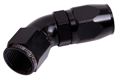 Aeroflow AF552-12BLK Alloy 45 Deg Hose End -12AN Black
