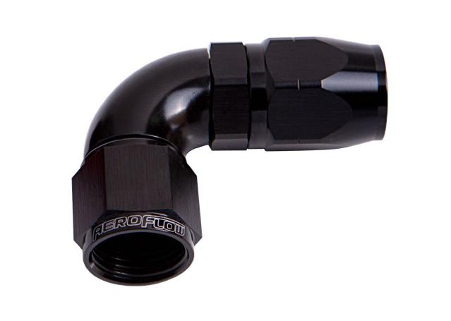 Aeroflow AF553-08-10BLK Stepped 90 Deg Hose End -8 Hose