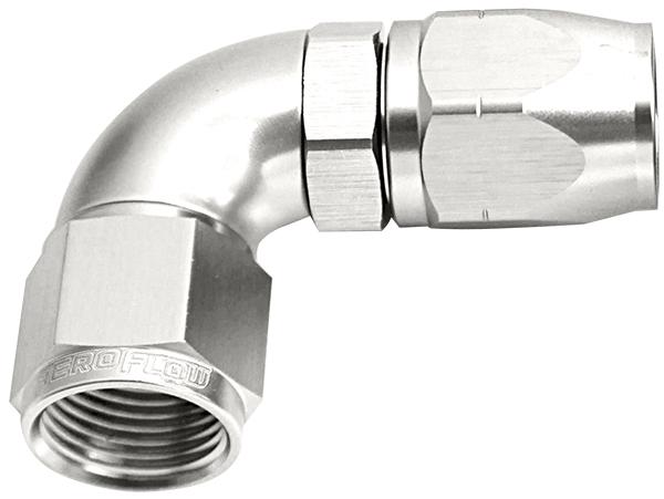Aeroflow AF553-06S Alloy 90 Deg Hose End -6AN Silver