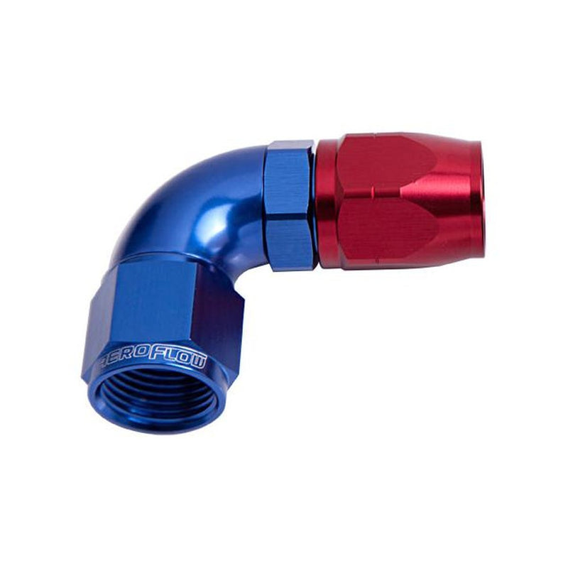 Aeroflow AF553-20 Alloy 90 Deg Hose End -20AN Blue Cutter