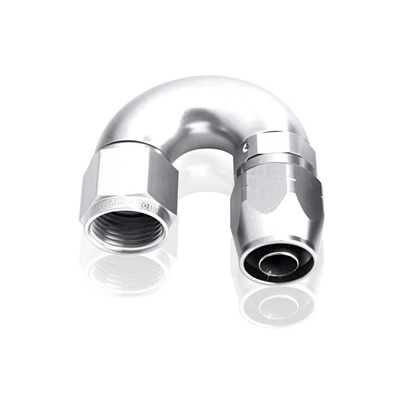 Aeroflow AF556-06S Alloy 180 Deg Hose End -6AN Silver