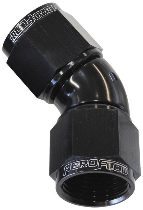 Aeroflow AF563-12BLK -12AN 45 Deg Swivel Coupler Black