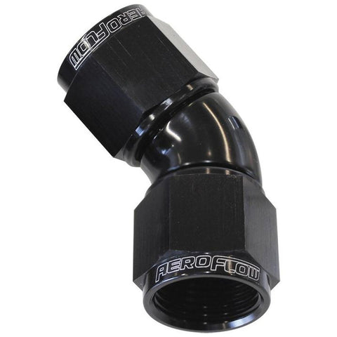 Aeroflow AF563-06BLK -6AN 45 Deg Swivel Coupler Black