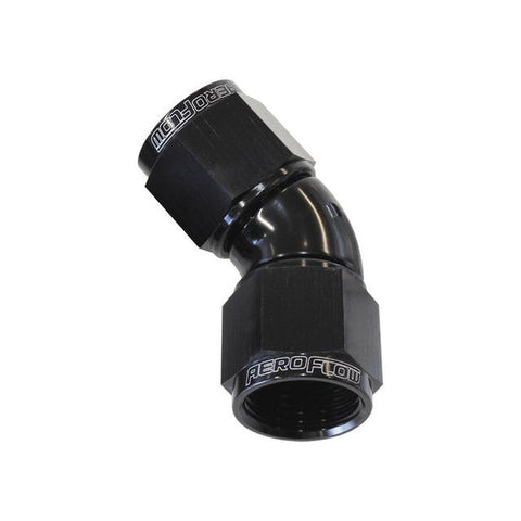 Aeroflow AF563-16BLK -16AN 45 Deg Swivel Coupler Black