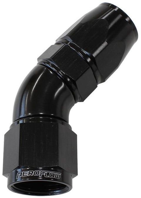 Aeroflow AF572-04DBLK 45 Deg -4AN Full Flow Teflon Hose