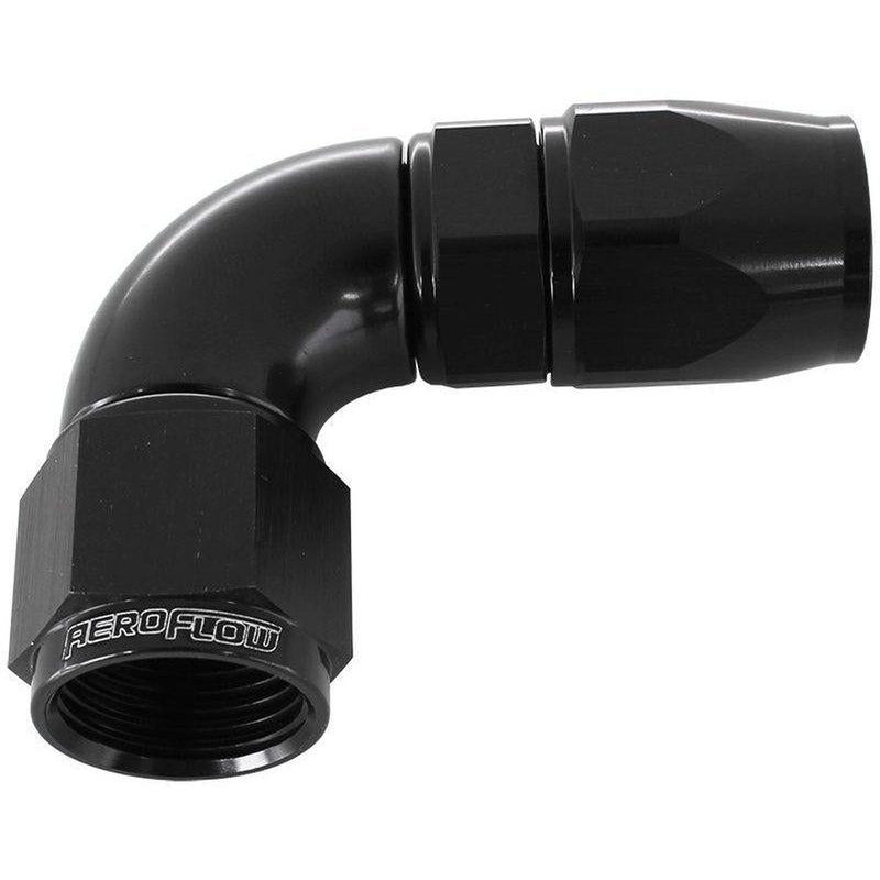 Aeroflow AF573-04DBLK 90 Deg -4AN Full Flow Teflon Hose
