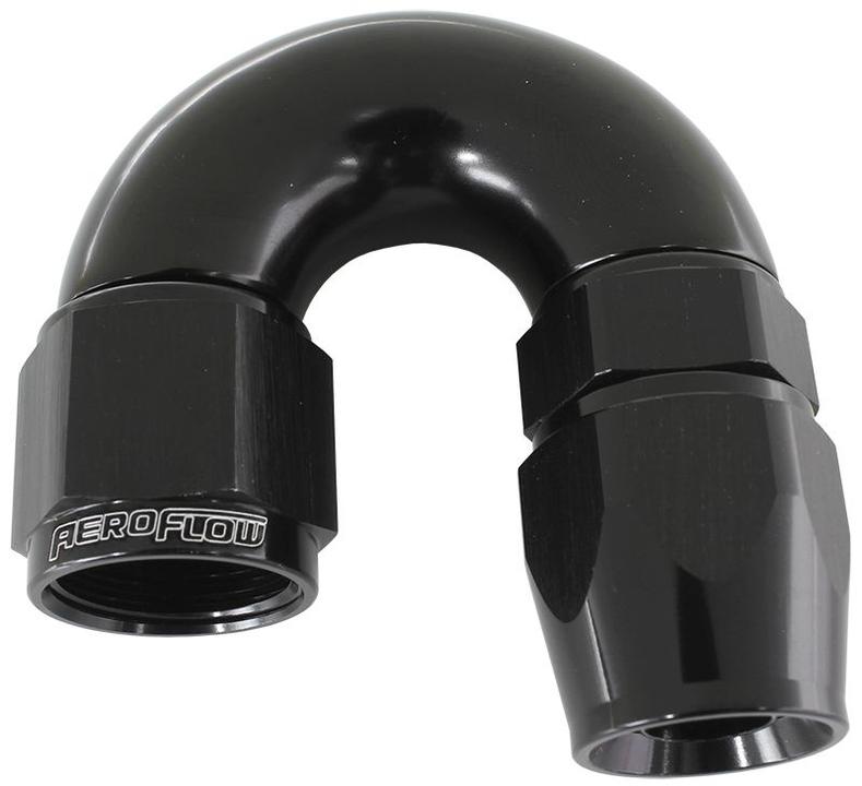 Aeroflow AF576-06DBLK 180 Deg -6AN Full Flow Teflon Hose