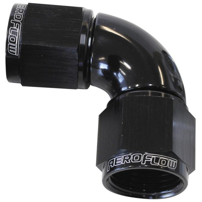 Aeroflow AF583-10BLK -10AN 90 Deg Swivel Coupler Black