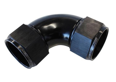 Aeroflow AF583-20BLK -20AN 90 Deg Swivel Coupler Black