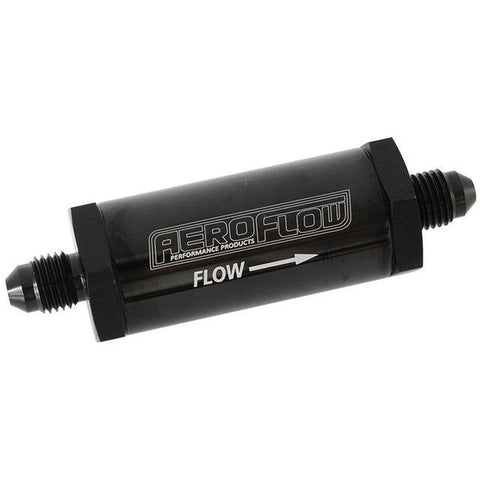Aeroflow AF607-04BLK -4AN Inline Fuel & Oil Filter Black