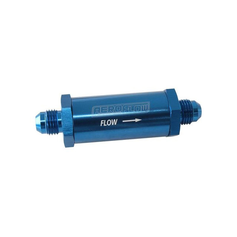 Aeroflow -6AN Turbo Inline Oil Filter Blue 30 Micron