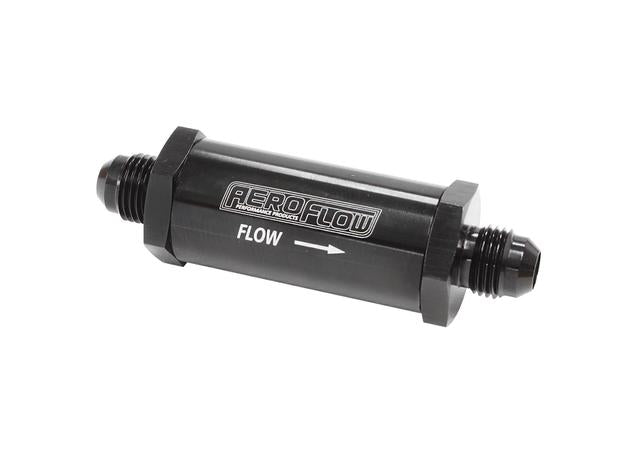 Aeroflow -6AN Turbo Inline Oil Filter Black 30 Micron