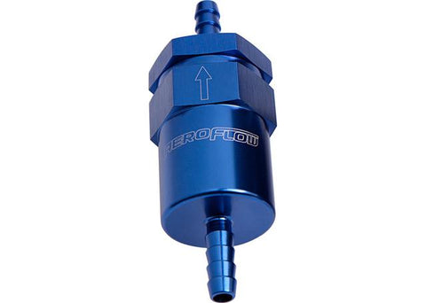 Aeroflow AF610-06 Billet Fuel Filter 3/8" Barb Blue