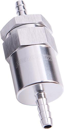 Aeroflow AF610-05S Billet Fuel Filter 5/16" Barb Silver