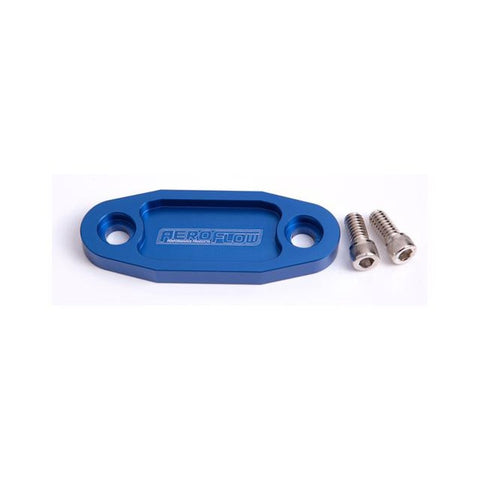 Aeroflow AF64-2020 Billet Fuel Pump Block Off Blue Suits
