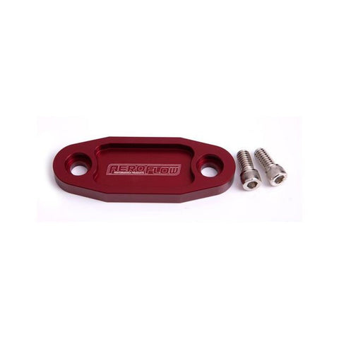 Aeroflow AF64-2020R Billet Fuel Pump Block Off Red Suits