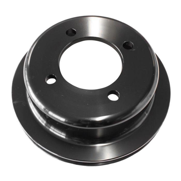 Aeroflow AF64-2024BLK Billet Crank V Pulley 4 Bolt Black