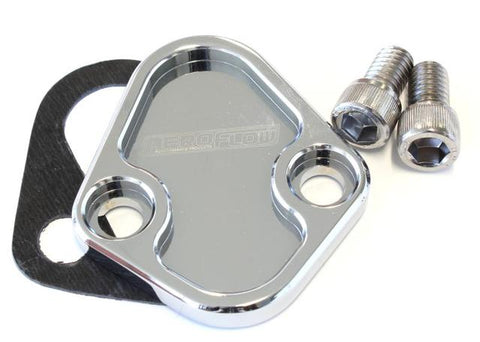 Aeroflow AF64-2027C Billet Fuel Pump Block Off Chrome