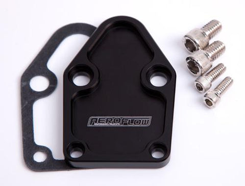 Aeroflow AF64-2028BLK Billet Fuel Pump Block Off Plate