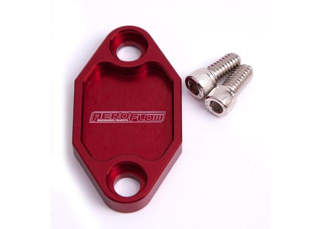 Aeroflow AF64-2029R Billet Fuel Pump Block Off Plate Red