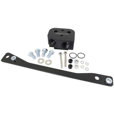 Aeroflow AF64-2114BLK LS Oil Cooler Adapter -8ORB Front