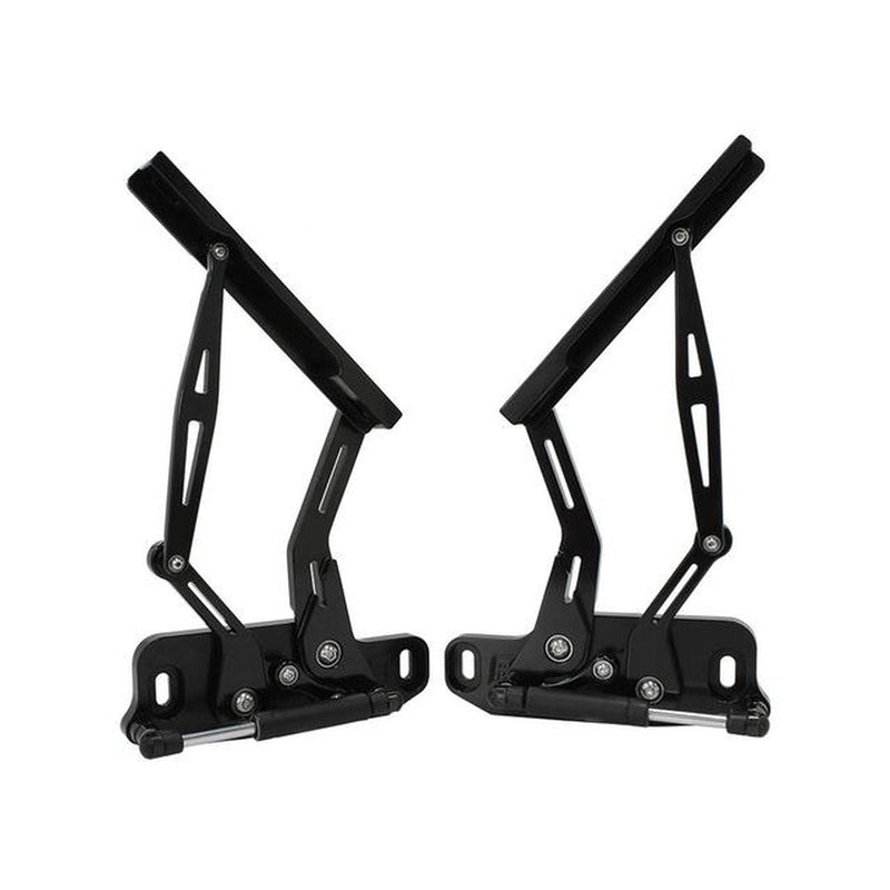 Aeroflow AF64-4122BLK Billet Bonnet Hinge Kit Black Fits
