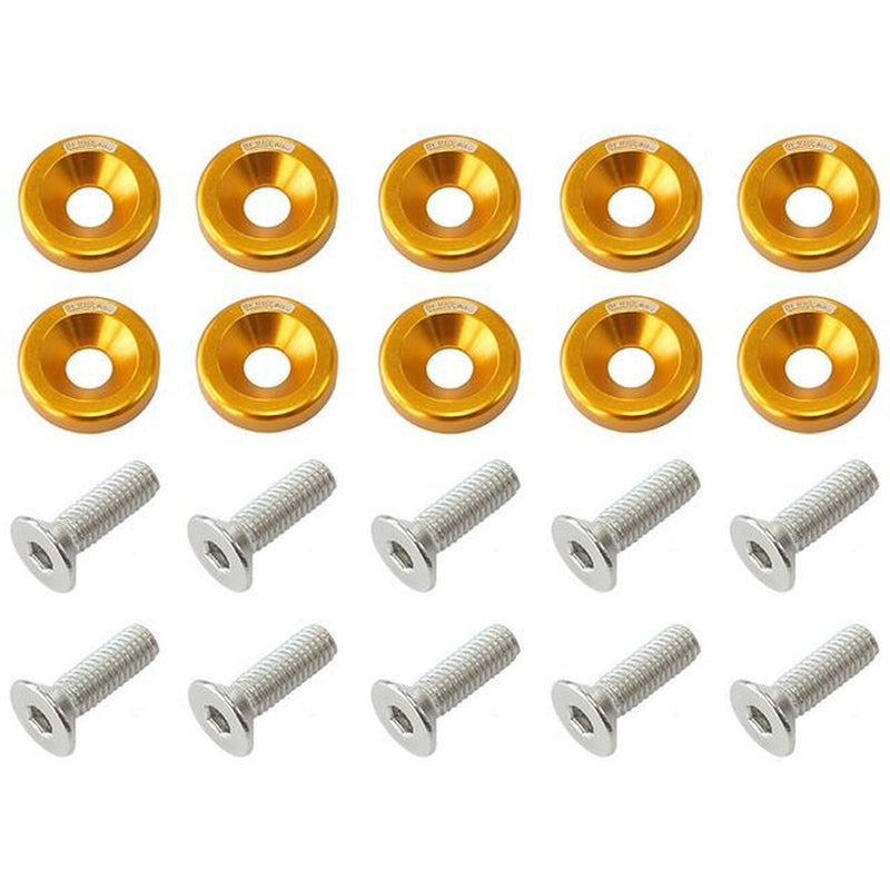 Aeroflow Billet Dress Up / Fender Bolt Gold (10 Pack)