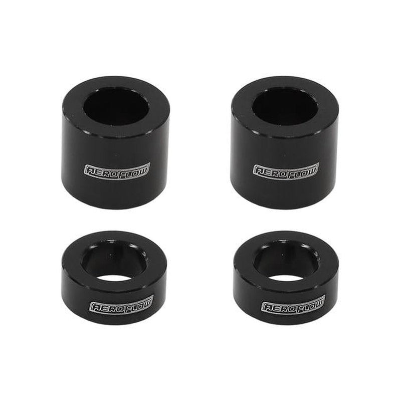 Aeroflow Billet Bolt Spacers Black M6 1/4" 4 Pack