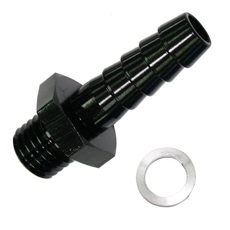 Aeroflow AF734-01BLK Metric M18x1.5mm To 1/2 Barb Black