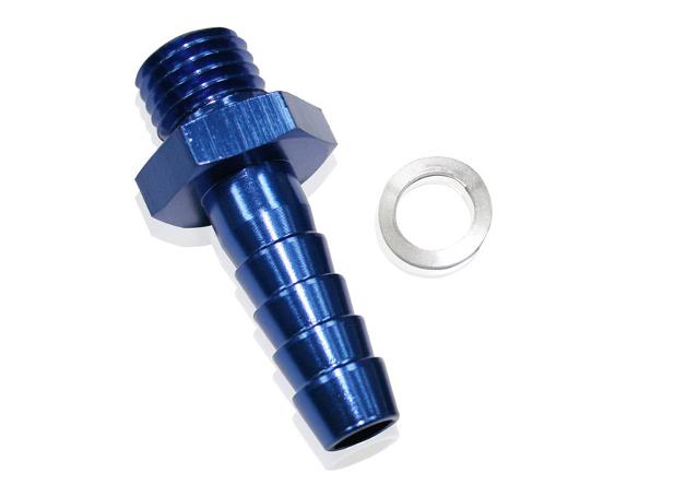 Aeroflow AF734-03 Metric M18x1.5mm To 5/8 Barb Blue Male