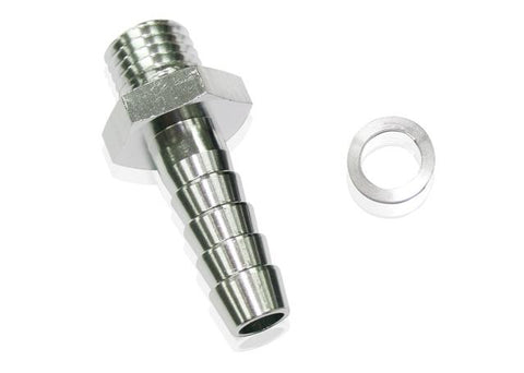 Aeroflow AF746-02S Metric M14x1.5 To 3/8" Barb Silver Use