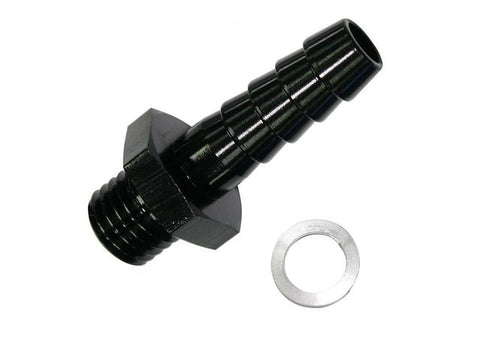 Aeroflow AF745-03BLK Male 10mmx1.00mm To 1/2 Barb Black